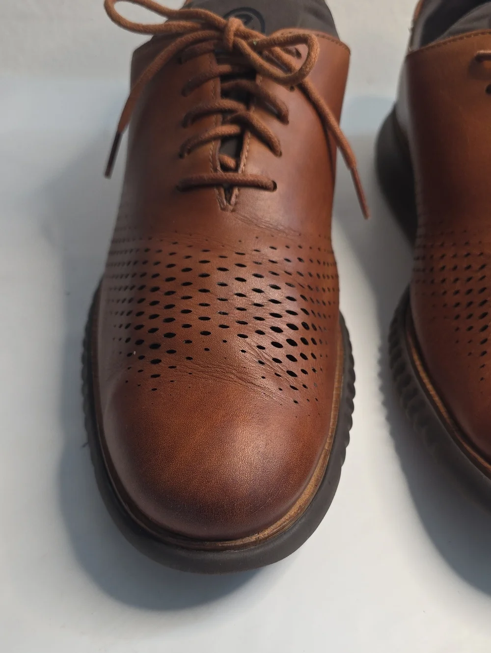 COLE HAAN 2.ZEROGRAND LASER WINGTIP OXFORDS BROWN MENS 13 GUC   HYBRID STYLE